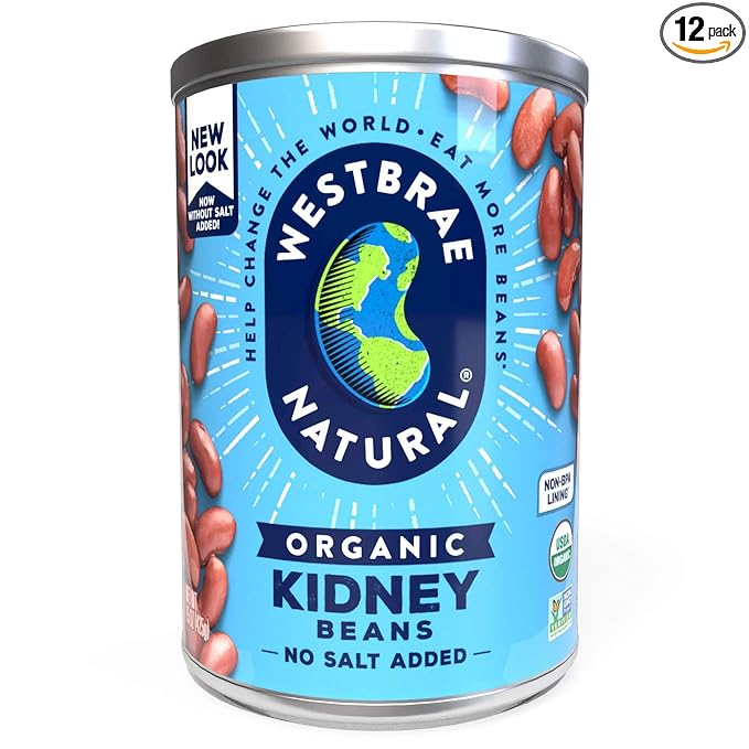Westbrae Natural Organic Kidney Beans, No Salt Added, 15 Oz (Pack of 12)