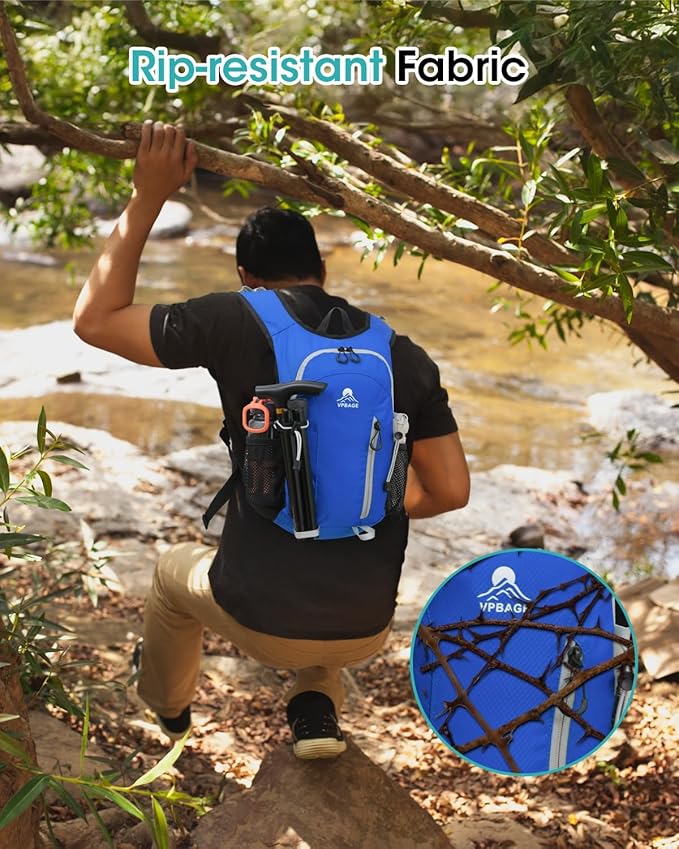 Small Hiking Backpack with Front Phone Holder, Packable Back pack with Chest and Waist Strap