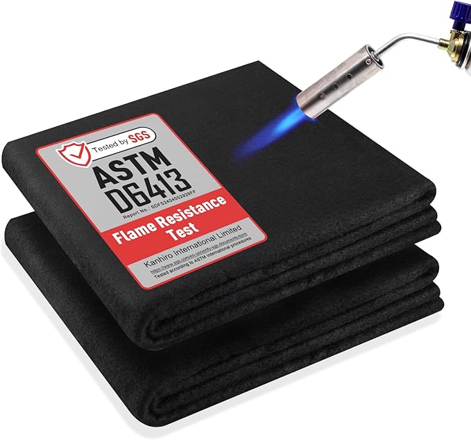 kanhiro Carbon Felt Welding Blanket Fireproof - 2 Packs 20" X 36" Heat Resistant Fabric 1800°F High