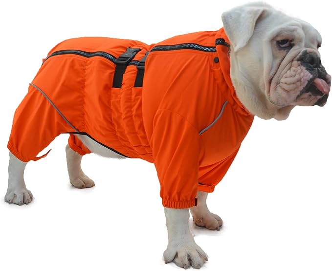 Dogs Waterproof Jacket, Lightweight Waterproof Jacket Reflective Safety Dog Raincoat Windproof