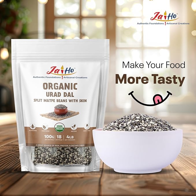 Jai Ho Certified Organic Kabuli Chana Garbanzo Beans 4 lb | Chickpeas Lentils | Indian Kabuli Chole