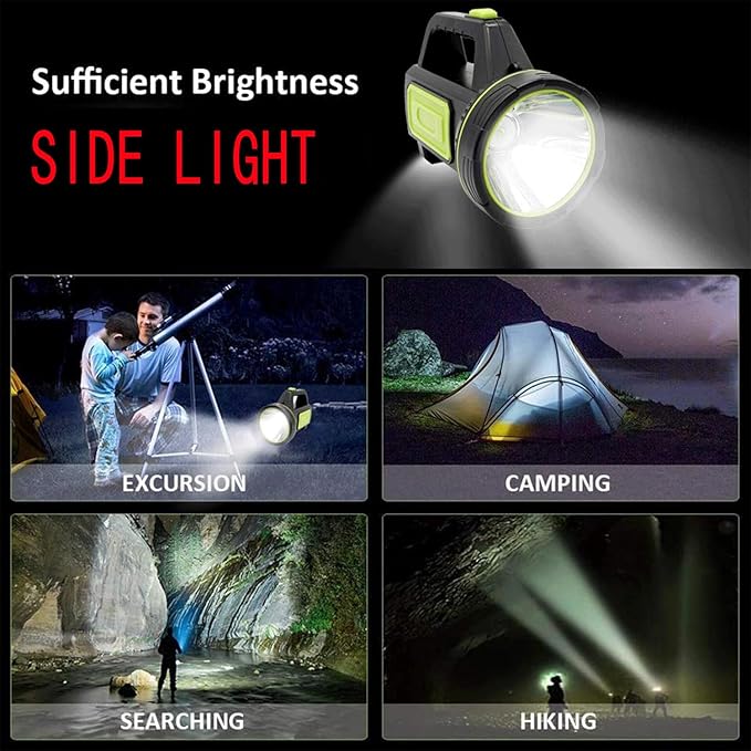 LED Searchlights Handheld Lantern, 13000LM 2 Modes USB Rechargeable LED Flashlights, High Power