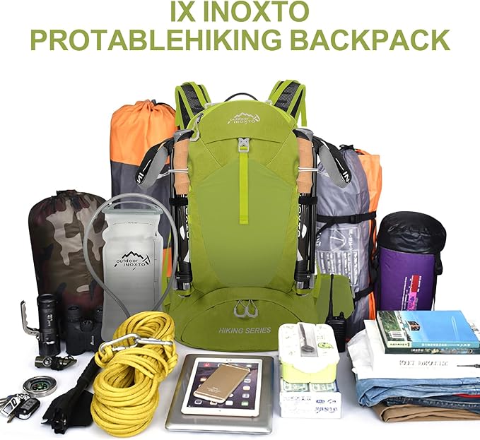 Hiking Backpack, Waterproof Hiking Daypack with 3L Water Bladder and Rain Cover, Lightweight Travel
