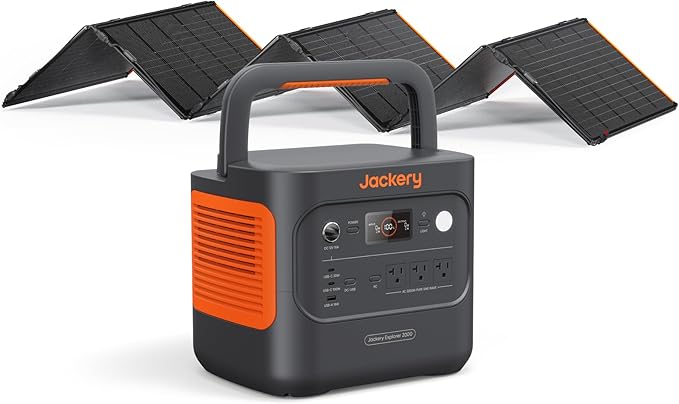 Jackery Explorer 2000 v2 Solar Generator and 500W Solar Panel, 2042Wh LiFePO4 Power Station, 2200W