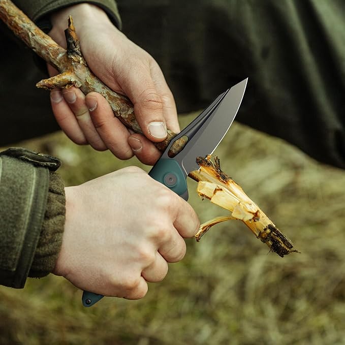 FINTISO Apollo Pocket Knife, 3.3" 14C28N Blade Aluminum Alloy Handle Folding Knife with Liner Lock
