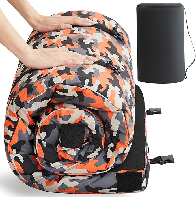 HomeMate CertiPUR-US Memory Foam Camping Mattress Pad Portable Roll Up Mattress for Adults Sleeping