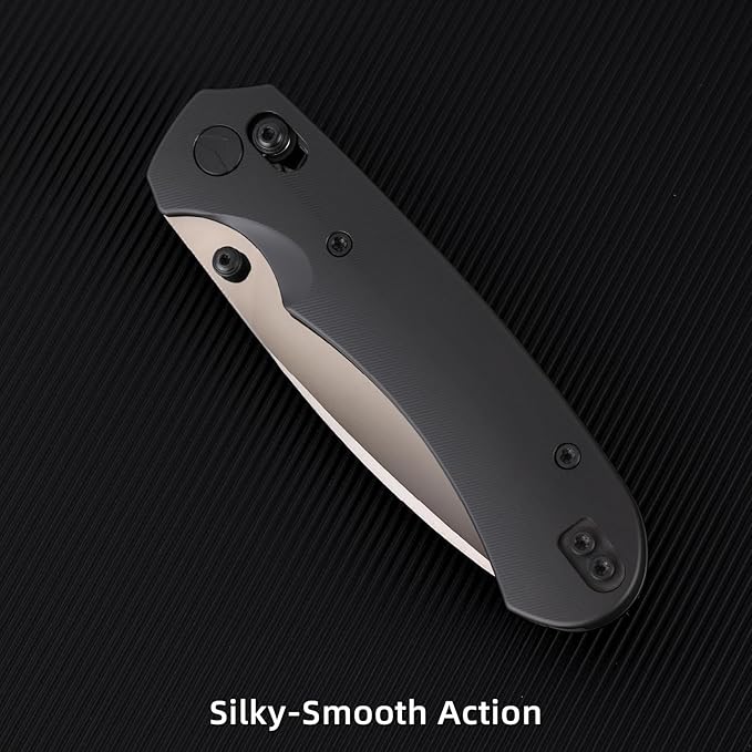 Folding Pocket Knife,3.31” M390 Blade,Erogonomic Titanium Handle,Hunting Survival Knife,EDC Knife