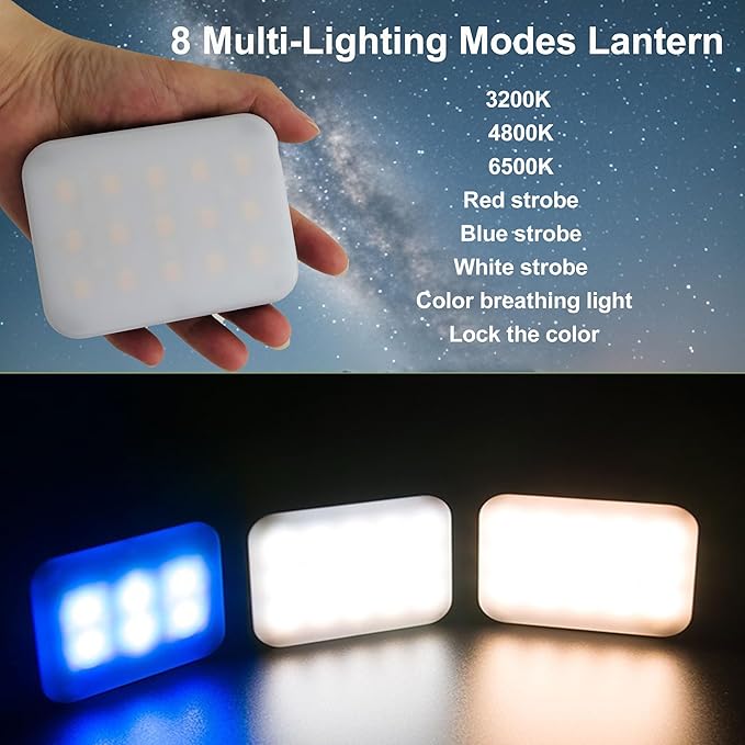 Tent Lights for Camping, Rechargeable Camping Lights for Tent, Camping Tent Light with 8 Brightness