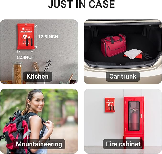 Lancryen 2025 Emergency Fire Blanket, Fire Extinguisher Blanket, Fire Suppression Fabric Flame
