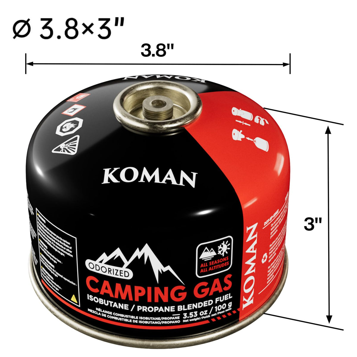 KOMAN Isobutane Fuel Canister Backpacking Stove Fuell Camping Isobutane Propane Fuel Canister 4