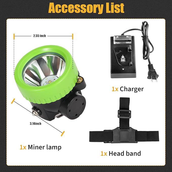 Rechargeable Mining Headlamp with 7 LEDs, Explosion-Proof Cap Light for Coon Hunting, Hard Hat