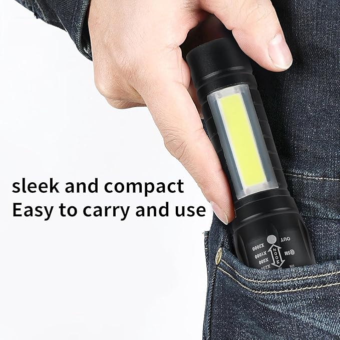 10 Pack LED Rechargeable Flashlight, Super Bright Small MiniCamping Flashlights Zoomable Beam