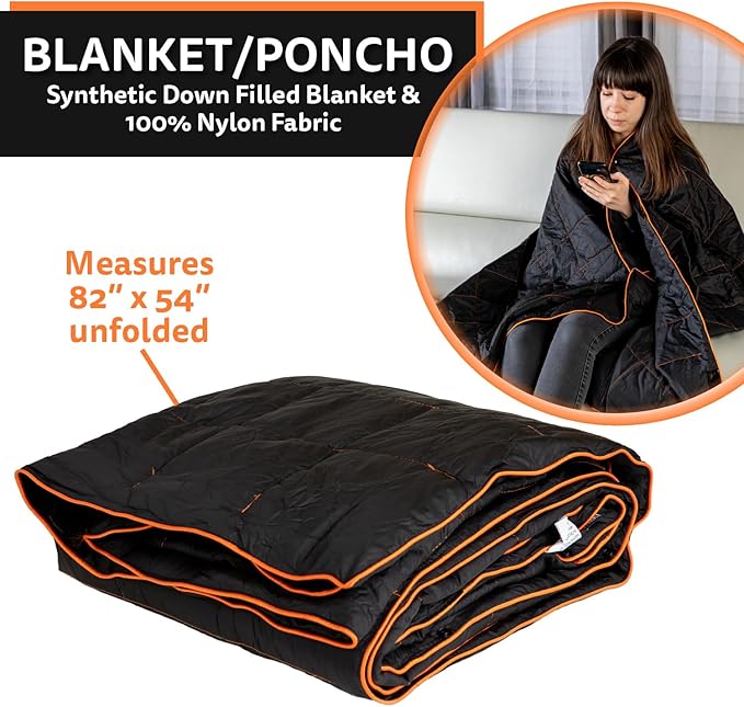 Ripstop Outdoor Camping Pillow 3-in-1, Versatile Lightweight Nylon Waterproof Stadium Blanket
