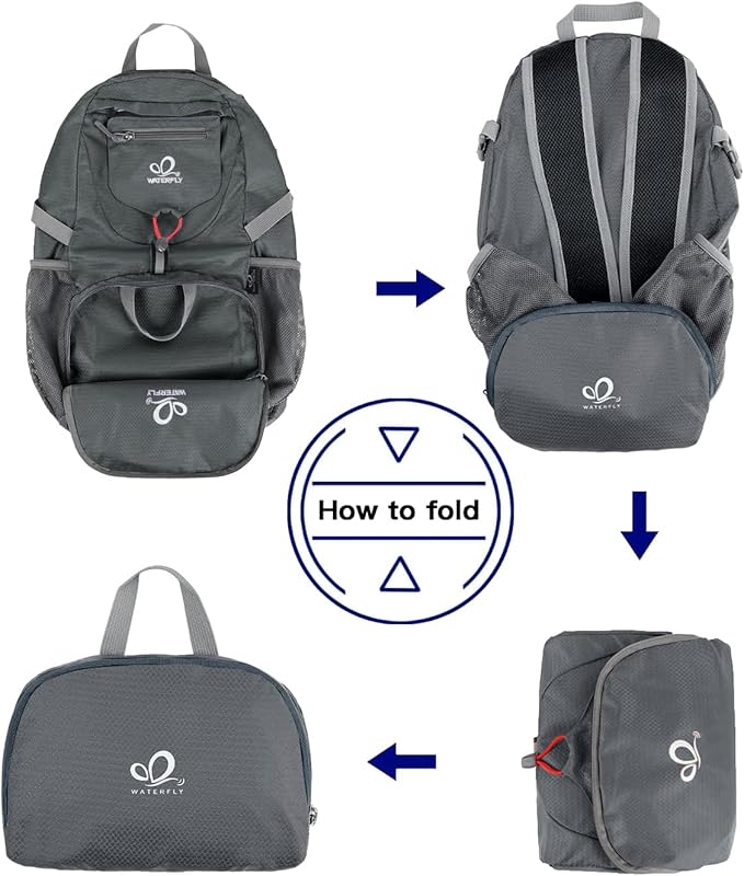 WATERFLY Small Lightweight Packable Backpack: 20l Ultra Light Foldable Travel Hiking Camping
