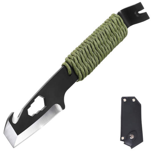 10-Inch EDC Pry Bar Multitool, 420 Stainless Steel Crowbar with Nail Puller
