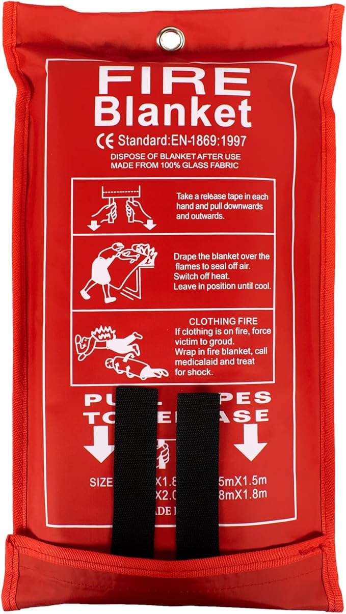 FLASLD Fire Blanket for Home and Kitchen, Fiberglass Fire Blankets Emergency for People, Flame