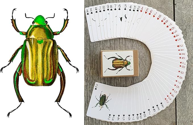 Bugs Kingdom Playing Cards (Poker Deck 54 Cards All Different) Beetles Bugs Entomology Art Creepy