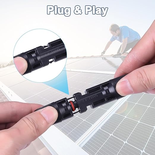 40FT 12AWG Solar Panel Extension Cable with Female and Male Connectors, Solar Cable for Solar