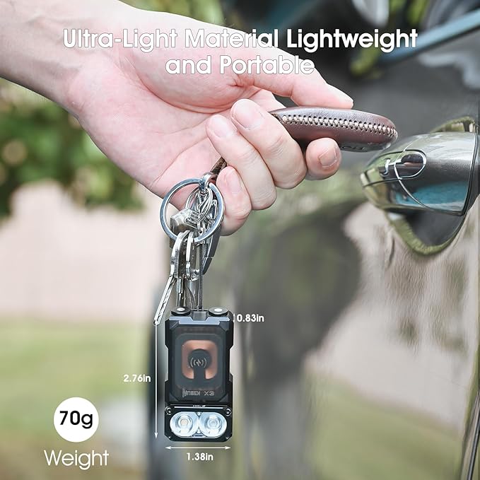 WUBEN X3 Mini Flashlight with Rechargeable Charging Box 180 Degree EDC Keychain Flashlight Twist