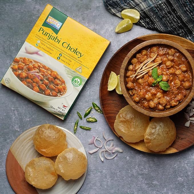 Ashoka Indian Entrees 1932, Vegan Savory Chickpeas, All-Natural, Heat & Serve Instant Meals