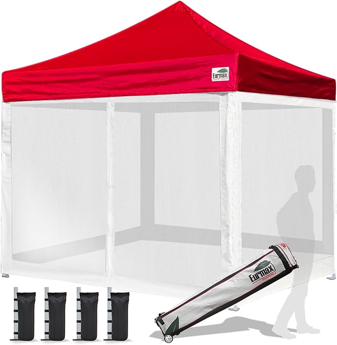 Eurmax USA 10'x10' Pop-up Canopy Tent Commercial Instant Canopies with 4 Removable Zipper End