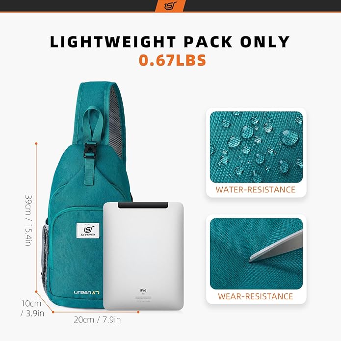 SKYSPER Sling Bag RFID Crossbody Sling Backpack Cross Body Shoulder Bag Travel Hiking Daypack for