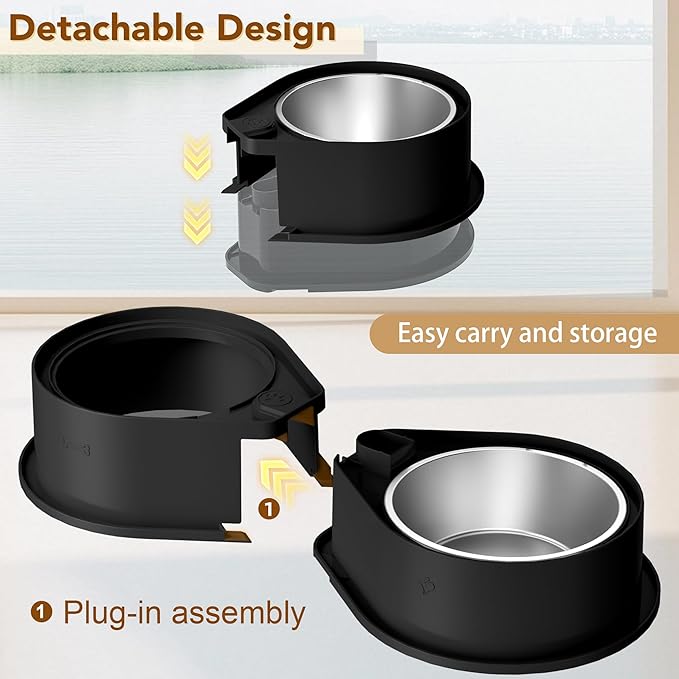 Stainless Steel Dog Bowl Set, 304 Metal Dual Food & Water Bowls for Dogs & Cats, Large Capacity Pet