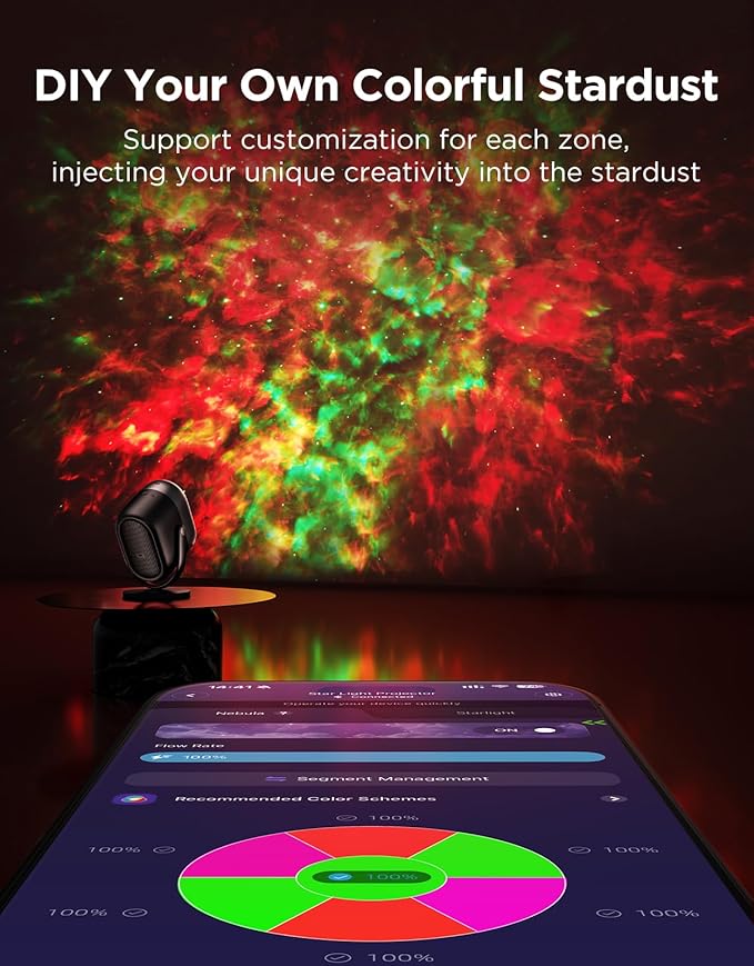 Govee Star Projector Lights, 7-Zone Colorful Nebula Effect, Work with Matter, 540ft² Coverage, LED