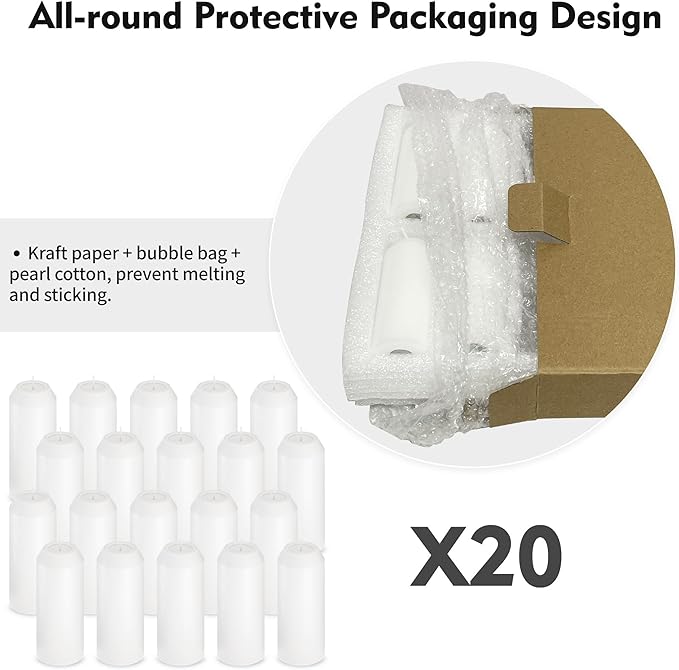 20Pack 15H+ Emergency Candles Long Burning Survival [18H+ Inside Candle Lanterns], 3??Unscented