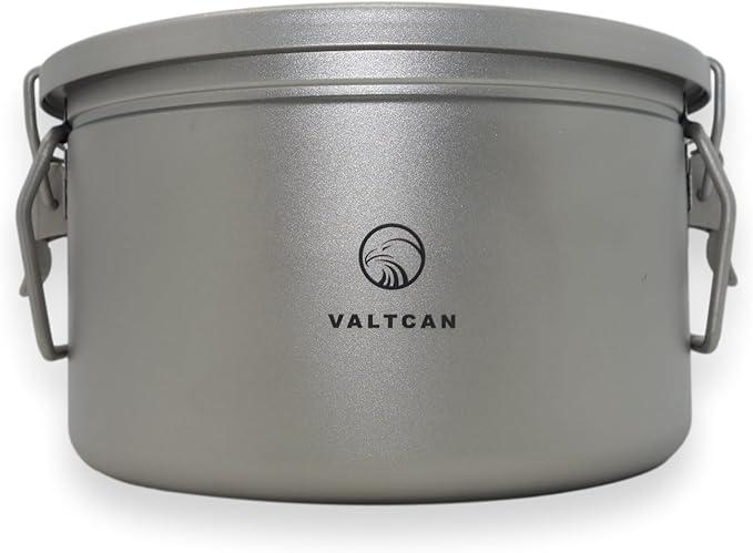 Valtcan 2000ml Titanium Rice Cooker Pot Home and Camping Backpacking Bento Lunch Box with locking