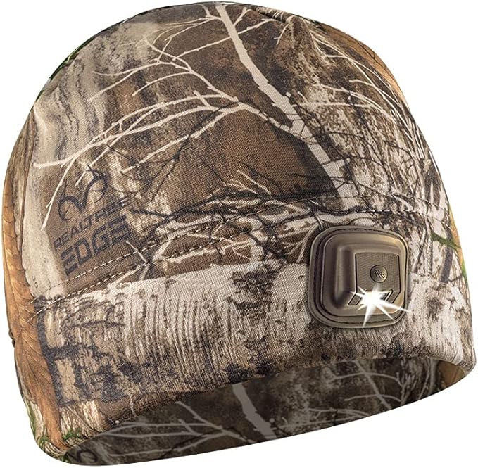POWERCAP LED Hat Light 150 Lumens Rechargeable Fleece Beanie with Bright Built-in Headlamp