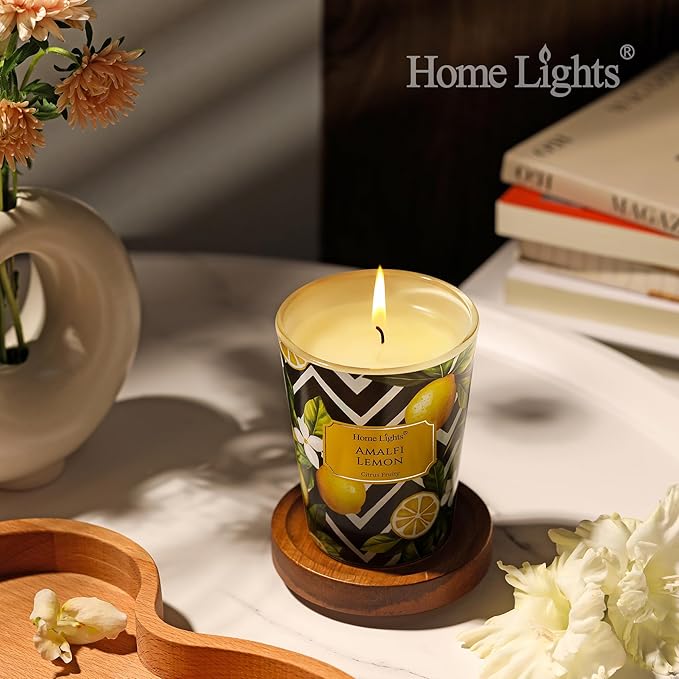 HomeLights Large jar Candle | 1-Wick Long-Lasting Scented Candles, 6.7oz Natural Soy Wax Candle for