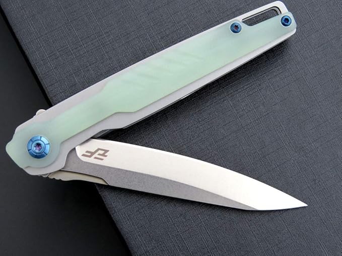 Eafengrow EF942 EDC Folding Knife, D2 Steel Blade Titanium Plating & G10 Handle,Pocket Clip with