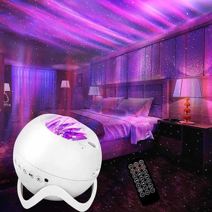 Galaxy Projector for Bedroom, Star Projector, White Noise with Bluetooth Speaker, Timer, Night