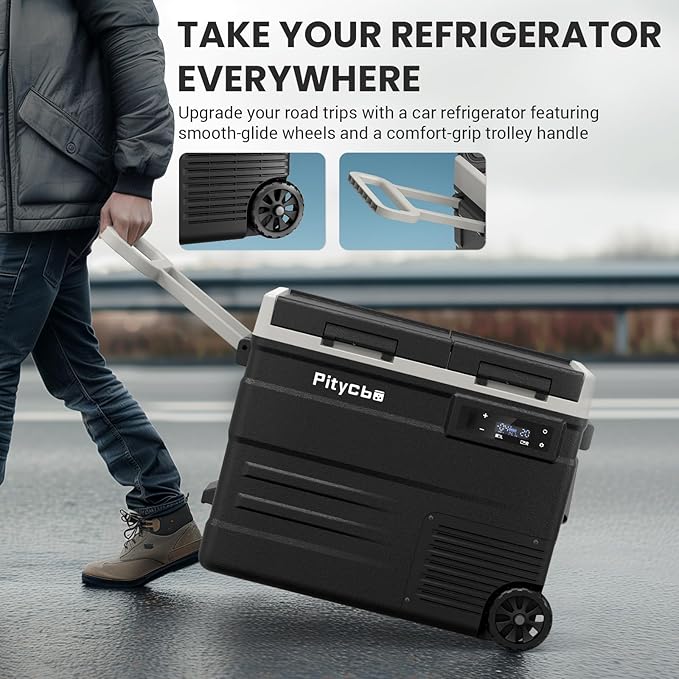 Car Refrigerator 12v Portable Fridge for Car, Auto 56 Quart Dual Zone Freezer Compressor Cooler