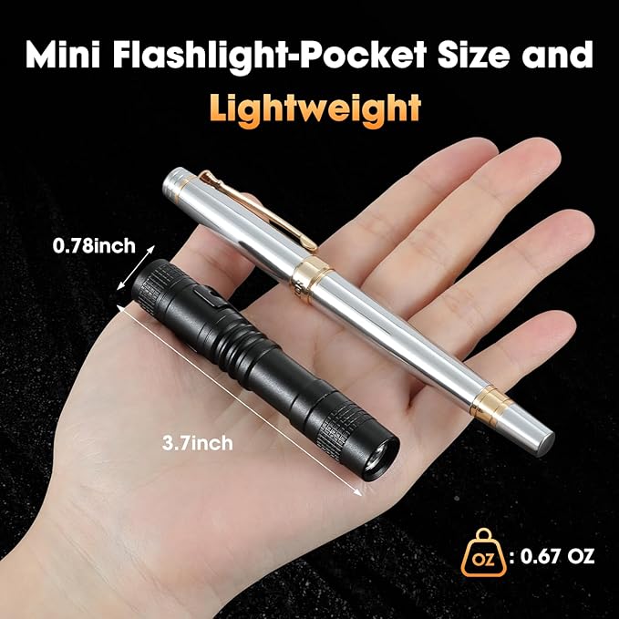 5PCS LED Pen Flashlight, Mini Pen Lights with Clip, Pocket Pen Flashlight Torch for Nurses, Small