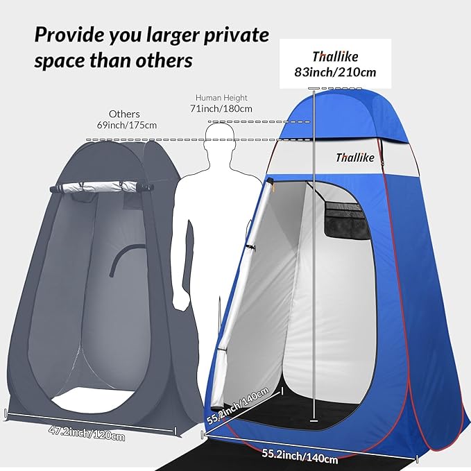 Upgrade Pop Up Privacy Shower Tent, Portable Camping Shower Tent, Camping Toilet Changing Room with