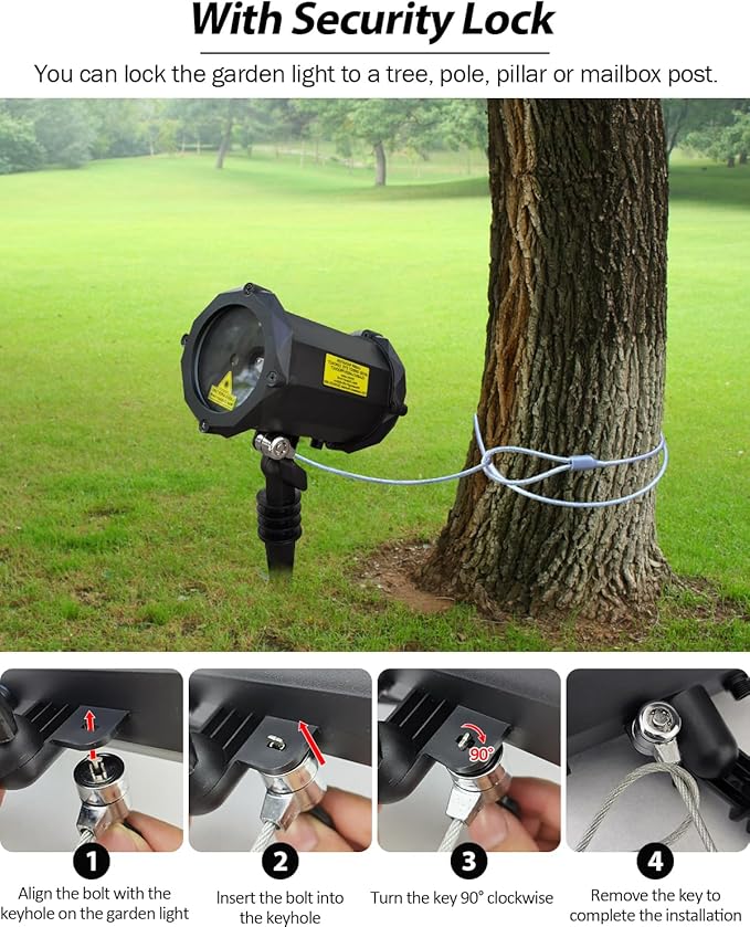 Firefly Garden Lights Star Projector Laser Christmas Lights with Colorful LED Background Light