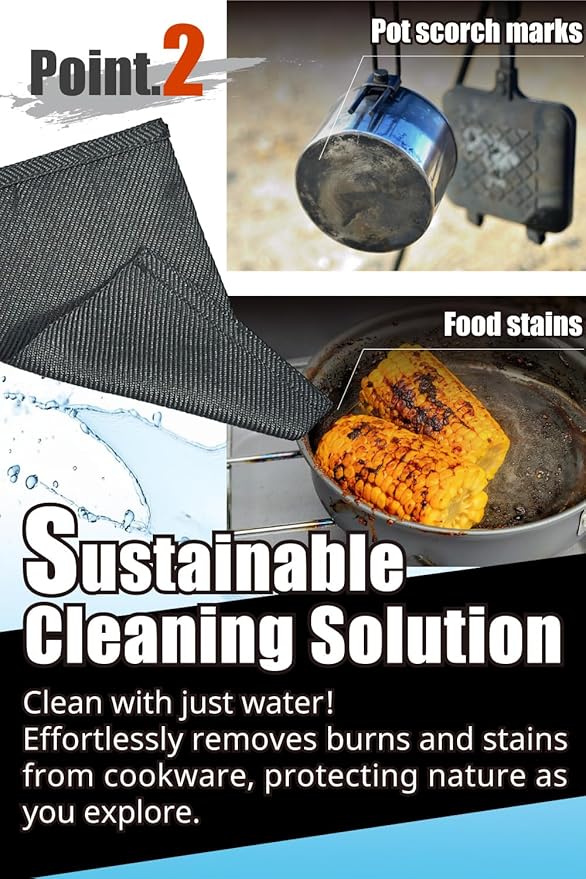 Ultralight 1/2oz Scrubber 316L Stainless Steel Cloth Heat Resistant 1200℉ Ultra-Durability