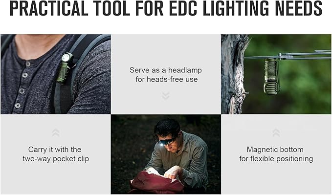 OLIGHT Perun 2 Mini Headlamp 1100 Lumens LED Head Flashlight, Rechargeable Headlight with Red Light