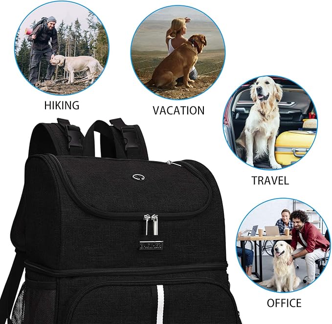 BAGLHER Pet Travel Bag, Double-Layer Pet Supplies Backpack (for All Pet Travel Supplies), Pet