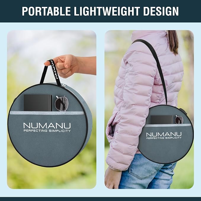 NUMANU 2025 Upgraded Collapsible Stool & 3IN1 Cushioned Carry Bag, Telescopic Folding Stool, Max