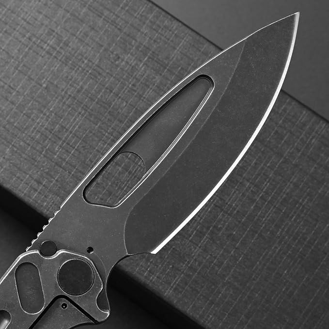 Ccanku C1136 Folding Knife,D2 Steel Blade+ G10&Steel Handle EDC Tool,Outdoor Hunting Camping