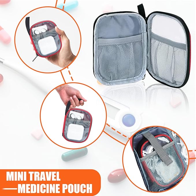 Medicine Storage Bag, Pill Bottle Organizer for Emergency, Medicine Box Empty with Small Portable