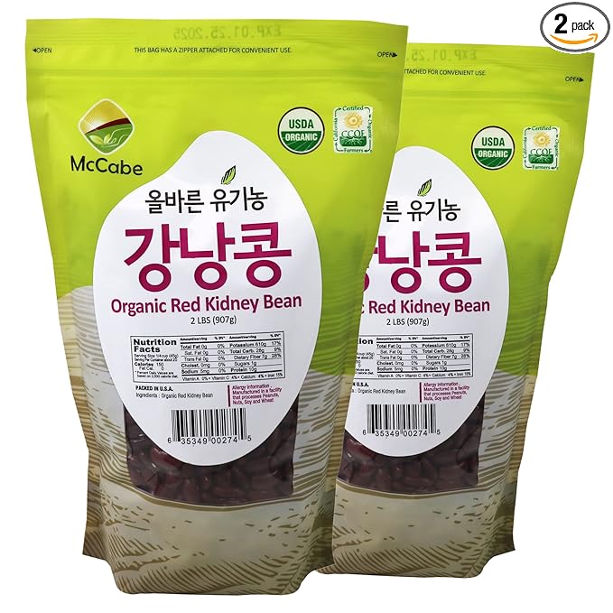 McCabe Organic Dark Red Kidney Bean - Red Kidney Beans | Rich with Fiber & Minerals | USDA and CCOF