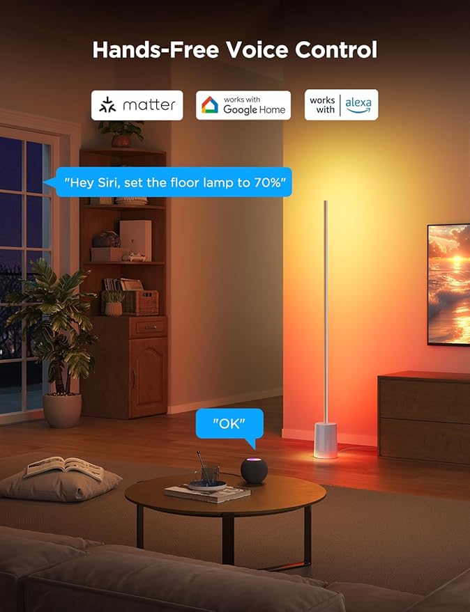Govee Floor Lamp 2 with Matter, RGBIC, Warm Cool White LED, Alexa Compatible, 1725lm, Music Sync