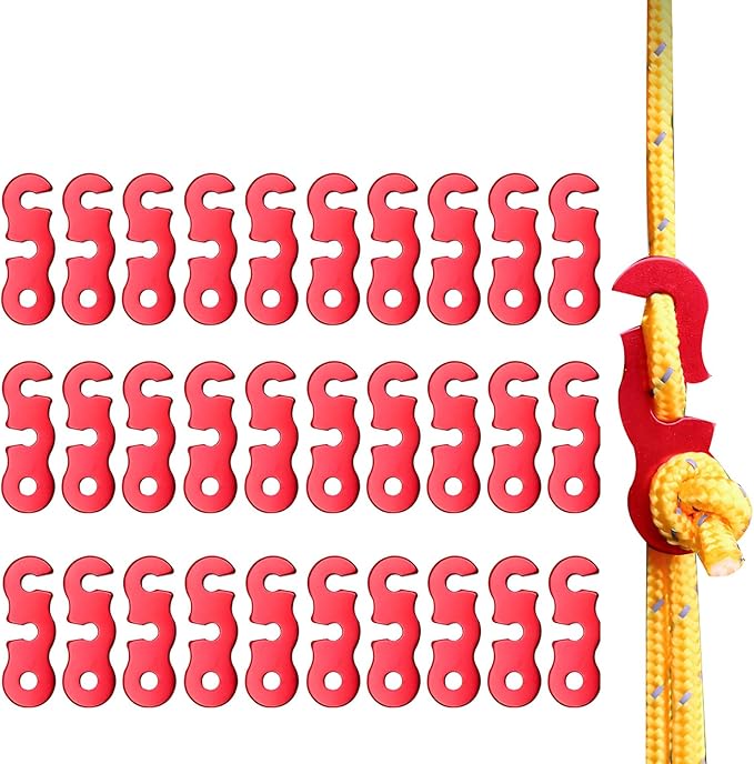 30Pcs Guyline Tensioner Aluminum Alloy Guy Line Cord Adjusters Tent Rope Tensioners Paracord