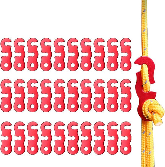 30Pcs Guyline Tensioner Aluminum Alloy Guy Line Cord Adjusters Tent Rope Tensioners Paracord
