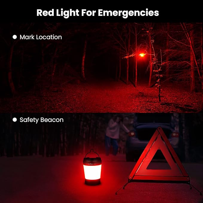 Sofirn LT1S LED Camping Lantern, Rechargeable Lantern with Dimmable 2700K - 6500K Light, red Light