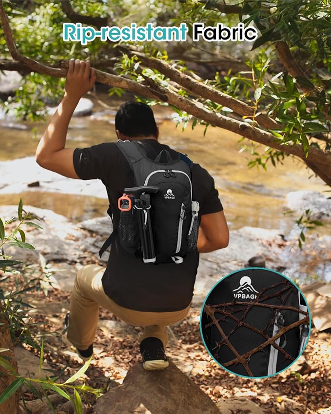 Small Hiking Backpack with Front Phone Holder, Packable Back pack with Chest and Waist Strap
